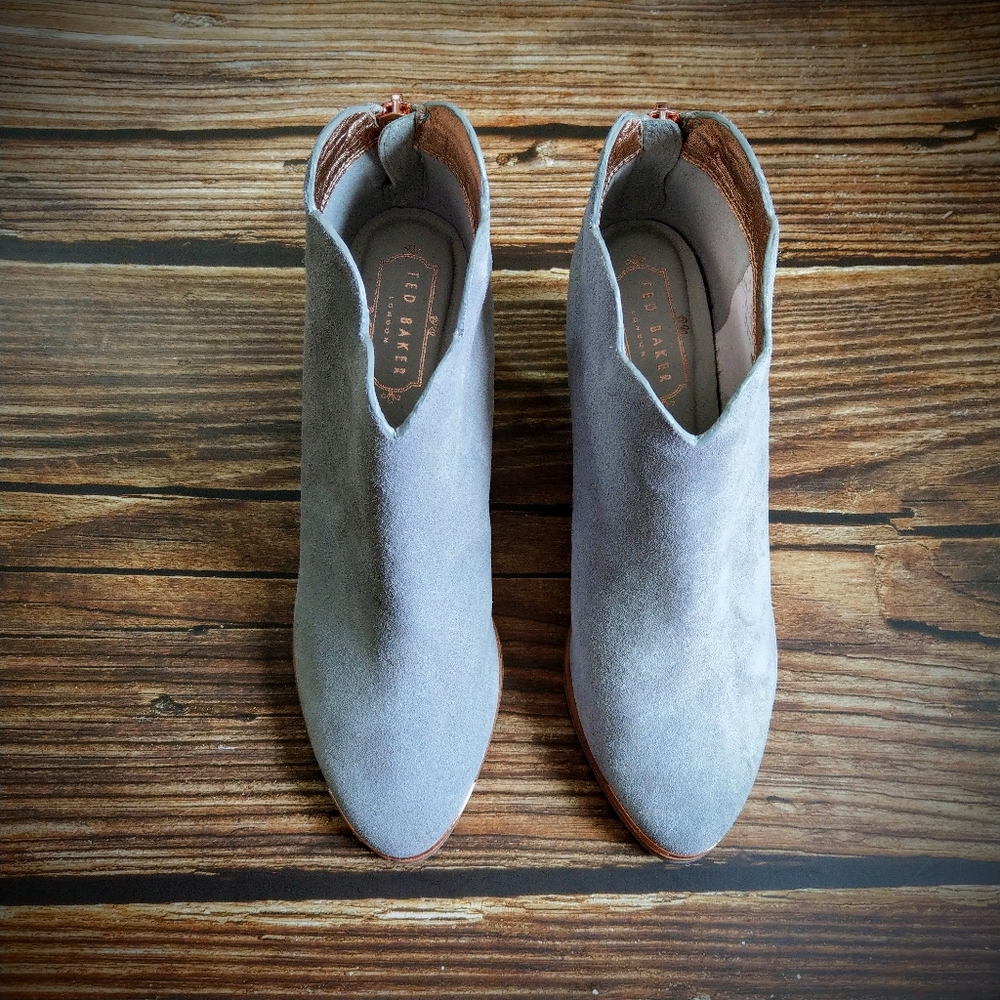 🔥LAST 1🔥NIB TED BAKER GREY SUEDE ANKLE BOOTS - Picture 13 of 14